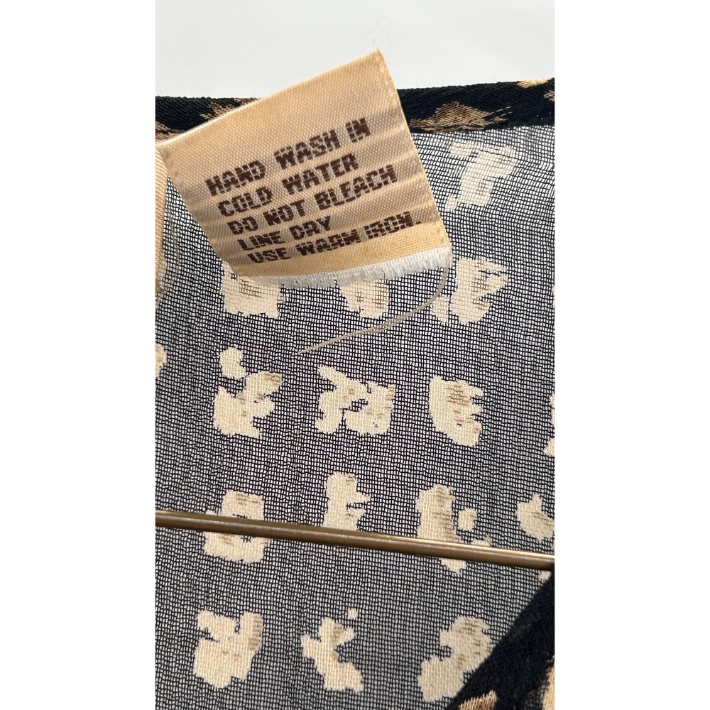Nefertiti Collection Sheer Animal Print Blouse Small Oversized Boho Top Earthy - Picture 6 of 9